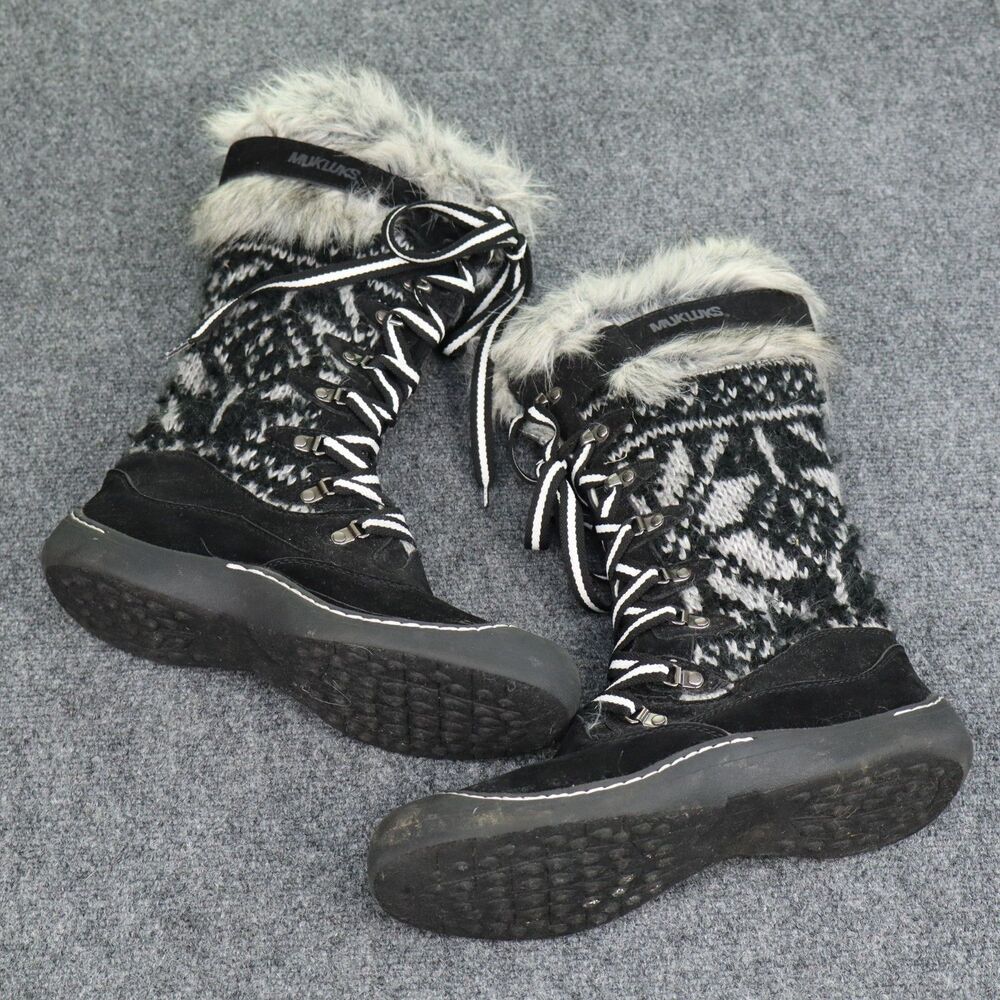 Muk Luks Women's Gwen tall lace-up snow boots Wool 200 Grams Thinsulate Size 10